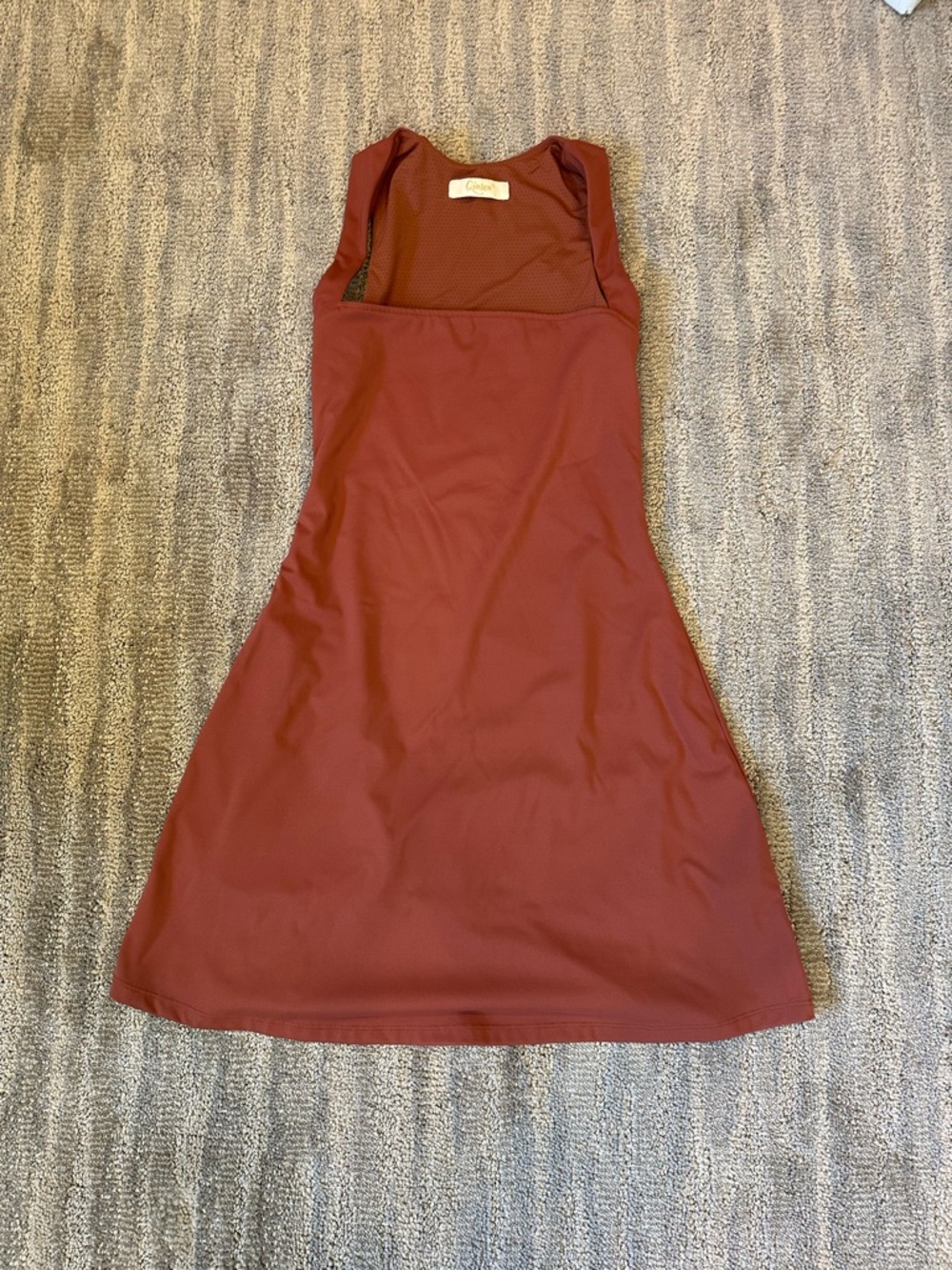 Sleeveless Rust Mini Tennis Dress